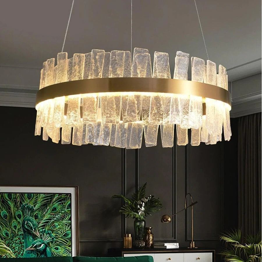 Housegent Sylvia Round Crystal Chandelier, Modern Living Room Chandelier