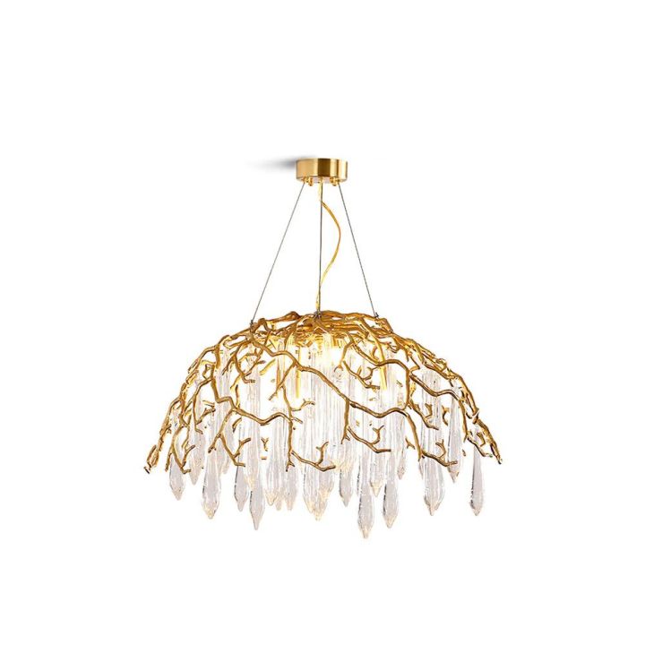 Aqua Dome Glass Branch Chandelier