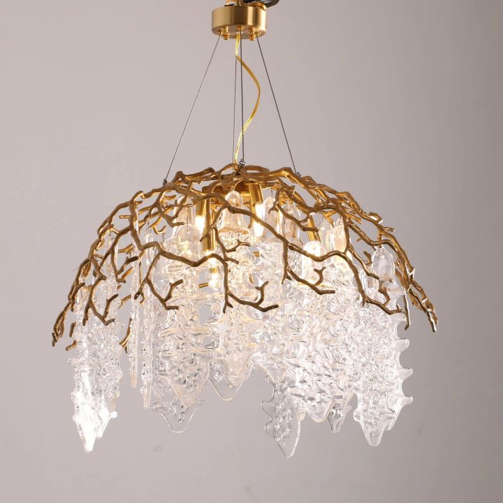 Aqua Dome Glass Branch Chandelier