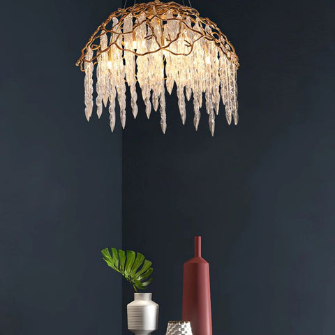 Aqua Dome Glass Branch Chandelier