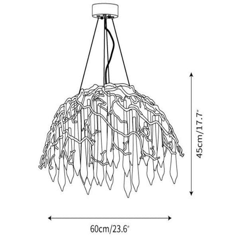 Aqua Dome Glass Branch Chandelier