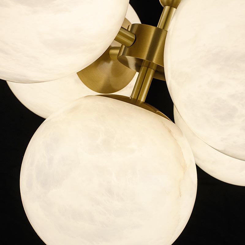 Alabaster Round Art Pendant Light