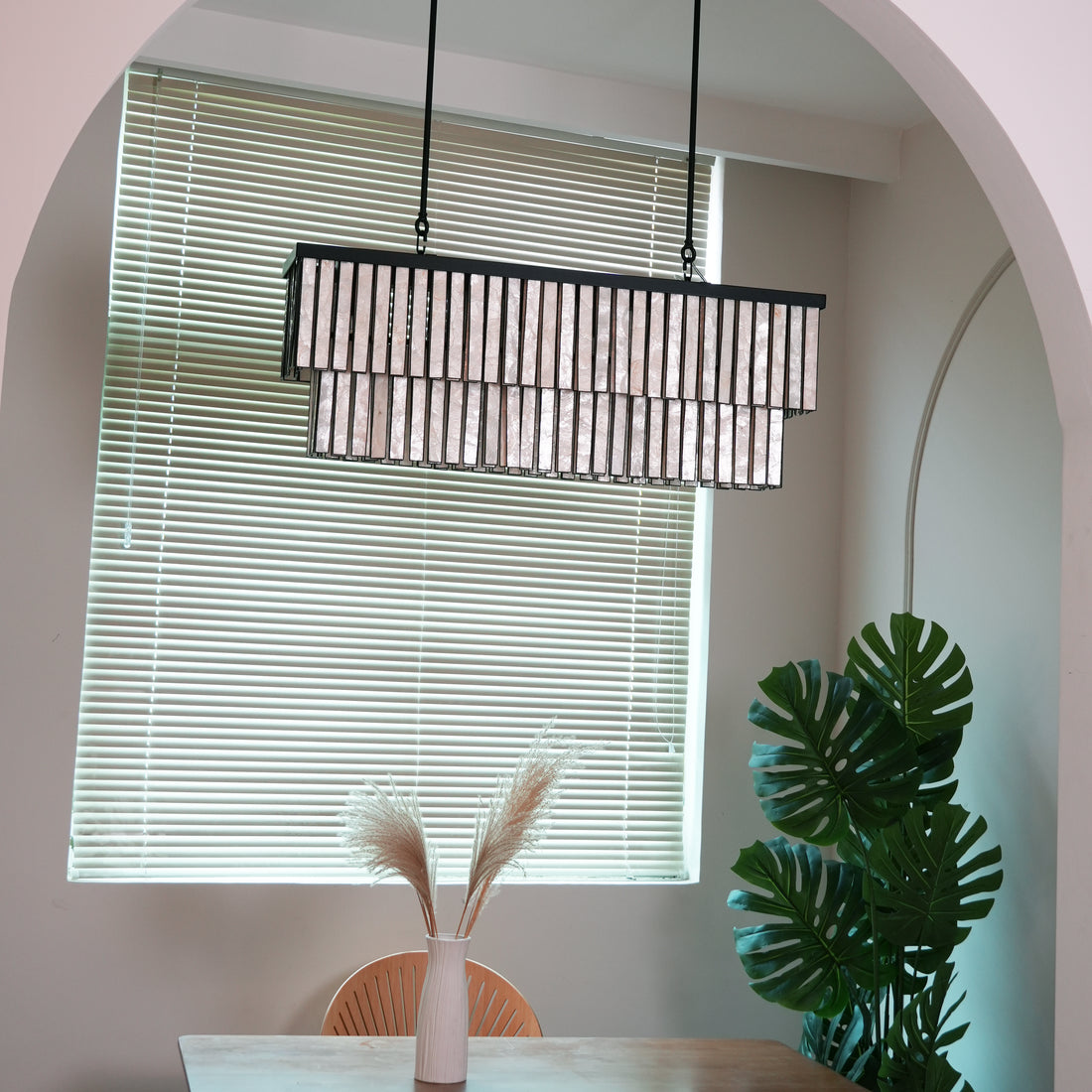 Astrid Capiz Rectangular Chandelier