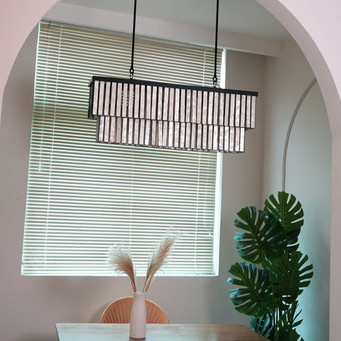 Astrid Capiz Rectangular Chandelier