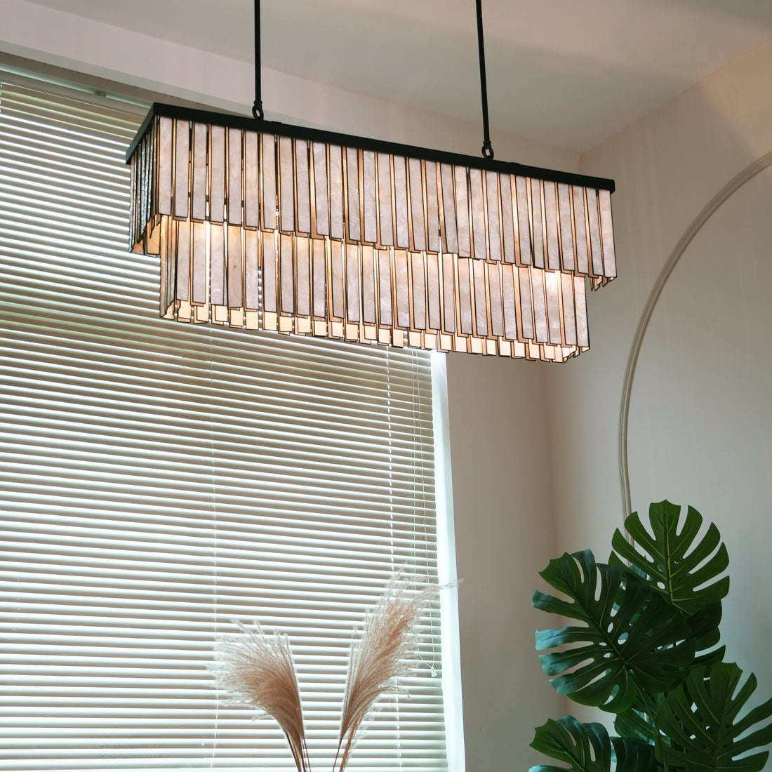 Astrid Capiz Rectangular Chandelier