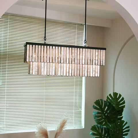 Astrid Capiz Rectangular Chandelier