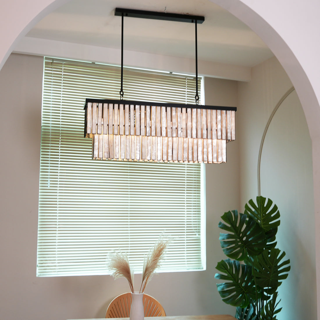 Astrid Capiz Rectangular Chandelier