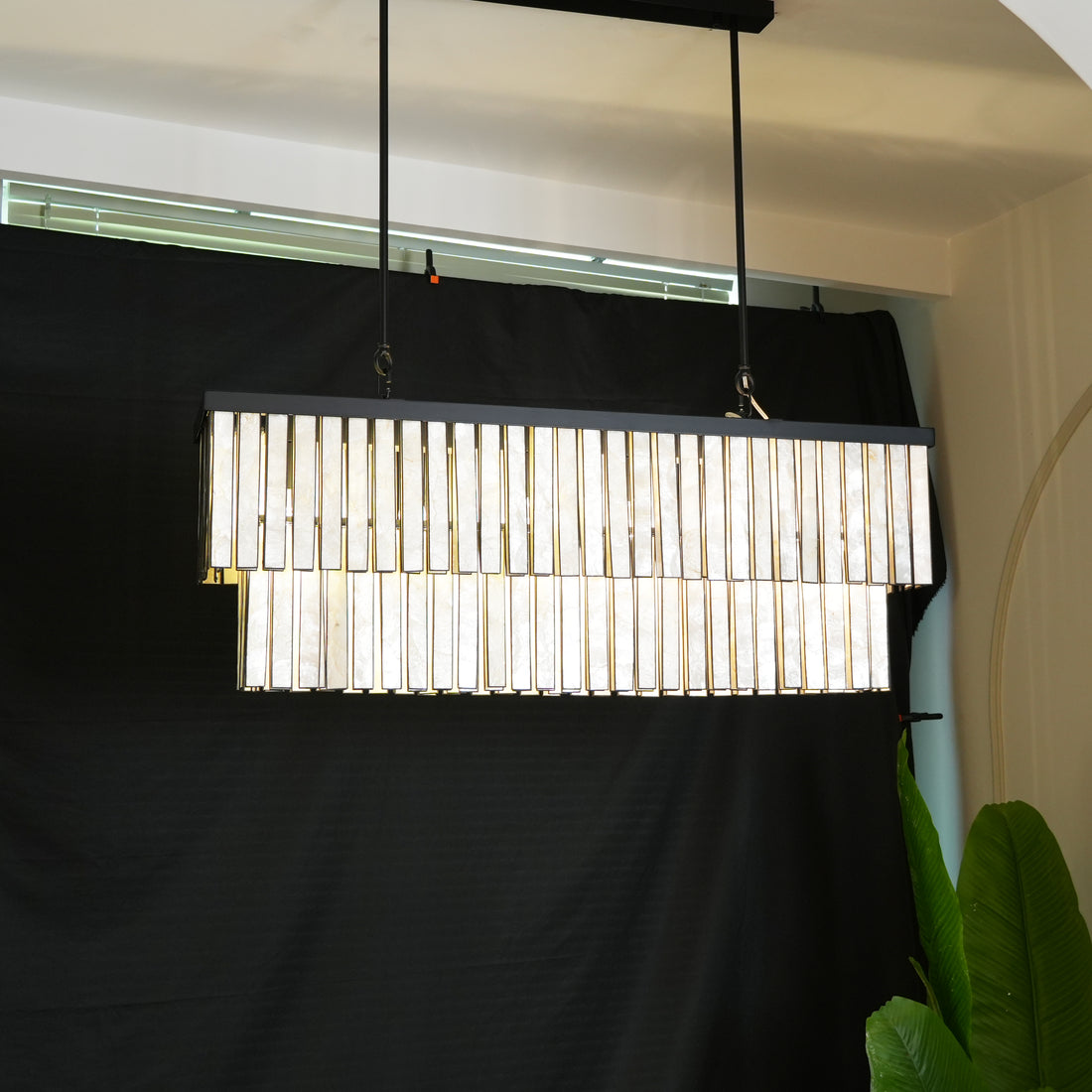 Astrid Capiz Rectangular Chandelier