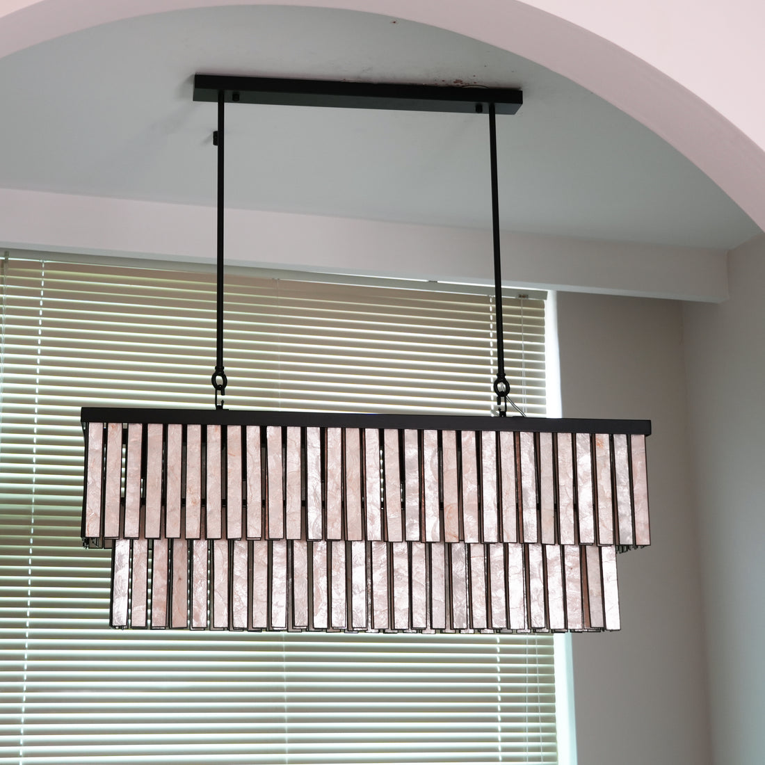 Astrid Capiz Rectangular Chandelier