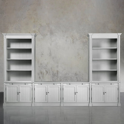 Athens Modular Media Console with Double Bookcases