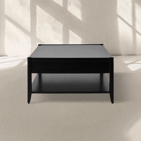 Lewis 56" Modern Coffee Table Wood Sofa Center Tea Table with Fluted Drawers