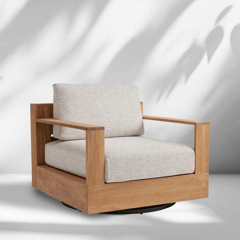 Bal Harbour Outdoor Teak Swivel Chair