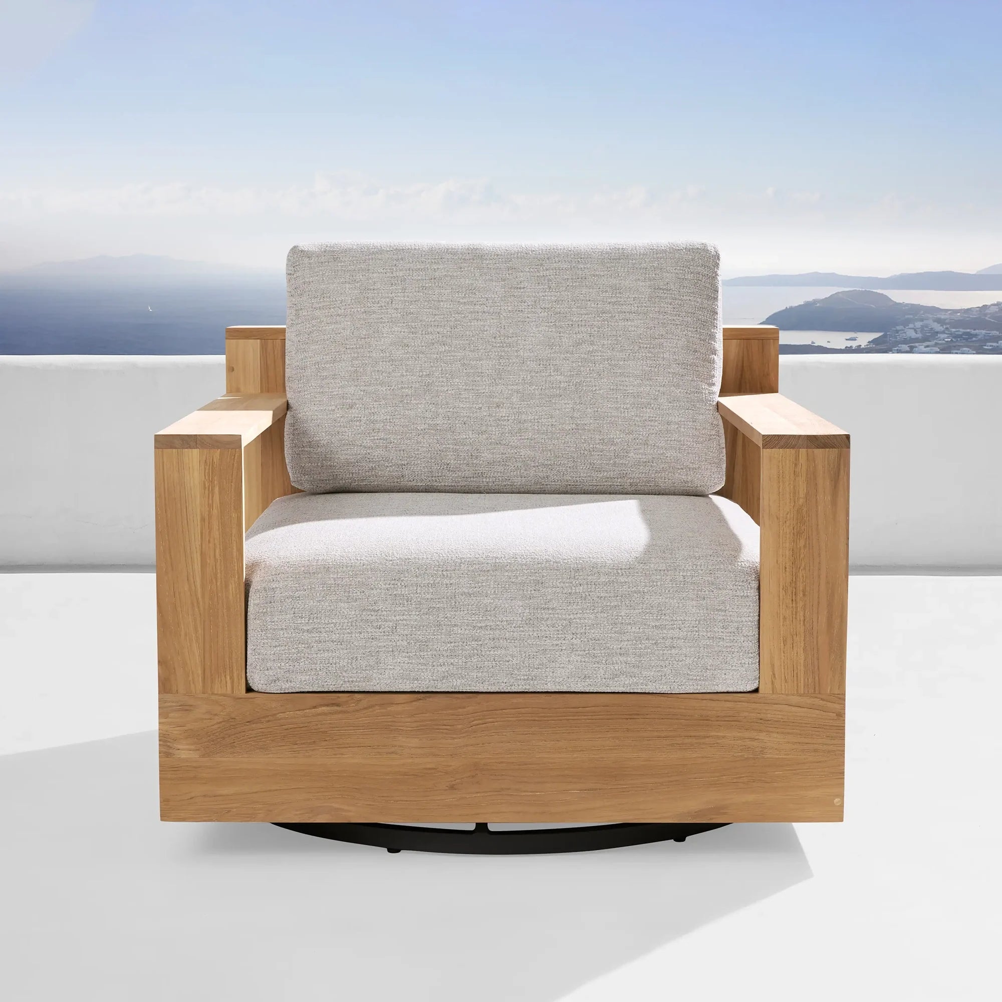 Bal Harbour Outdoor Teak Swivel Chair