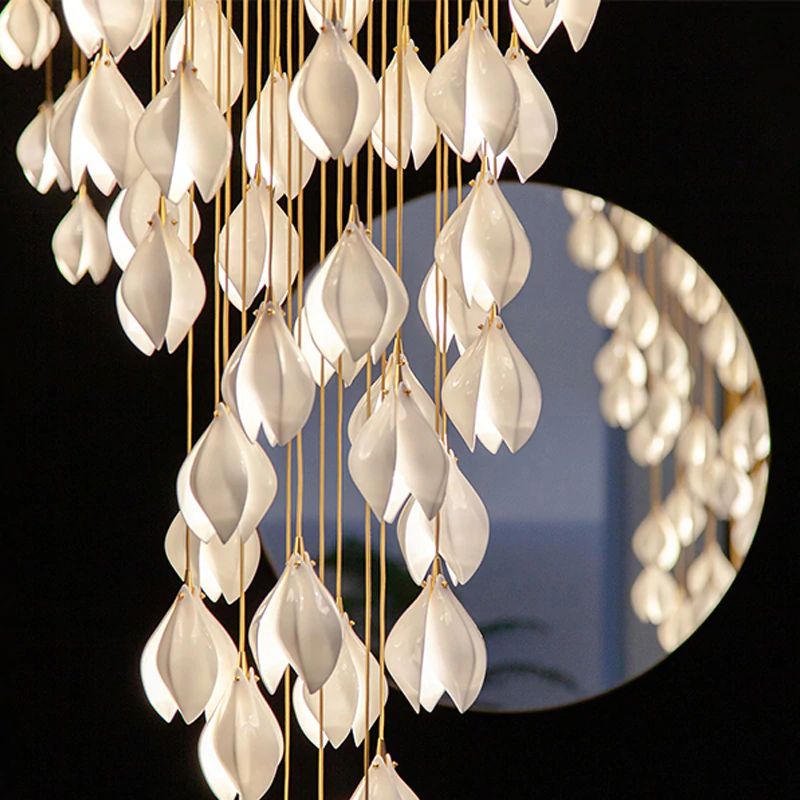 Bloom Ceramic Chandelier Light for Living Room