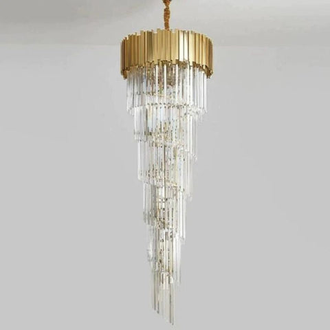 Housegent Bobon Louis 2-Story Crystal Round Chandelier