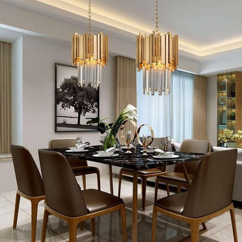 Housegent Modern Cream Crystal Pendant Chandelier