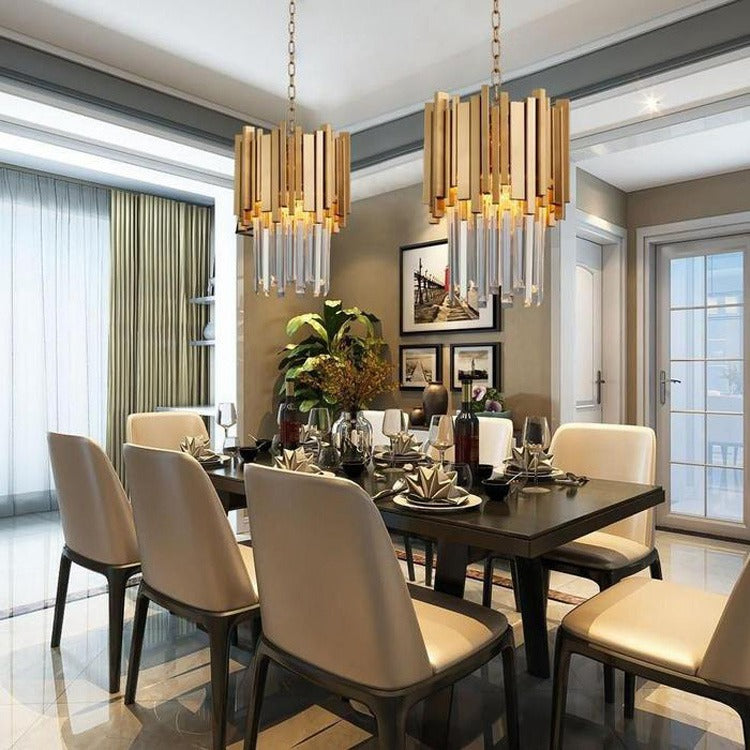 Housegent Modern Cream Crystal Pendant Chandelier