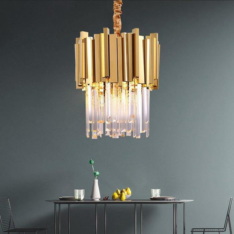 Housegent Modern Cream Crystal Pendant Chandelier