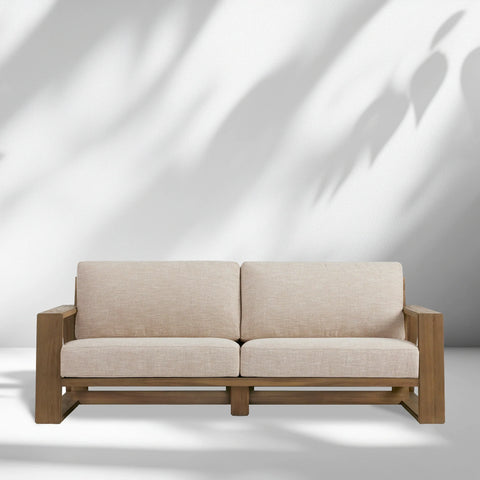 Canyon Outdoor Teak Sofa in Weathered Fawn