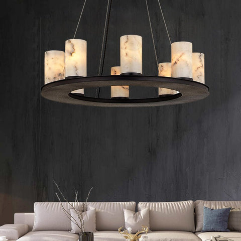 Centrum Alabaster Round Chandelier