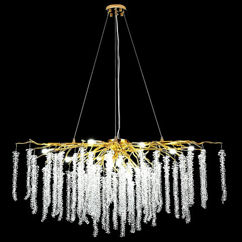 Housegent Doris White Crystal Branch Round Chandelier D20.5" L45"