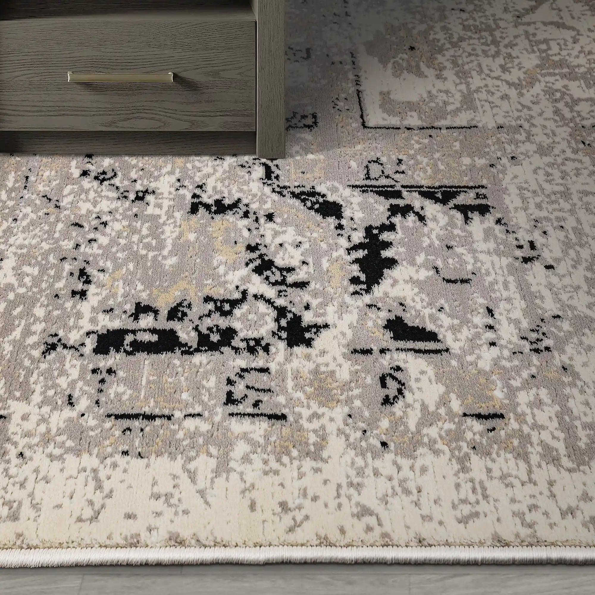 Chaoyang Framed Abstract Border Neutral Area Rug