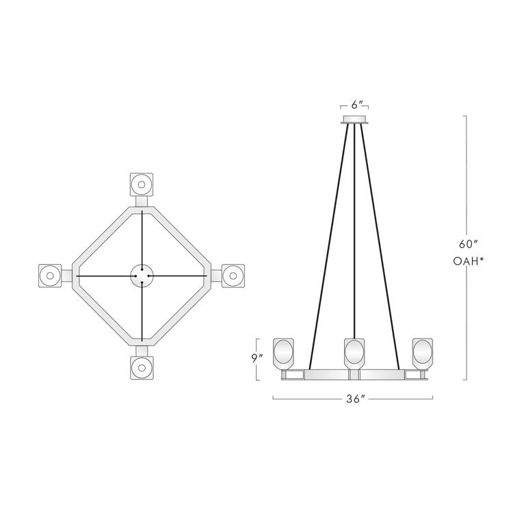 Housegent Linna Square Crystal Chandelier