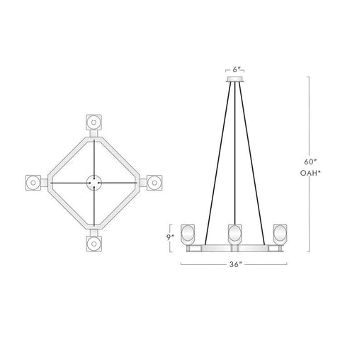 Housegent Linna Square Crystal Chandelier