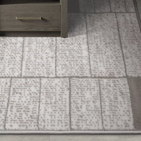 Dianya Minimal Grid Design Neutral Area Rug