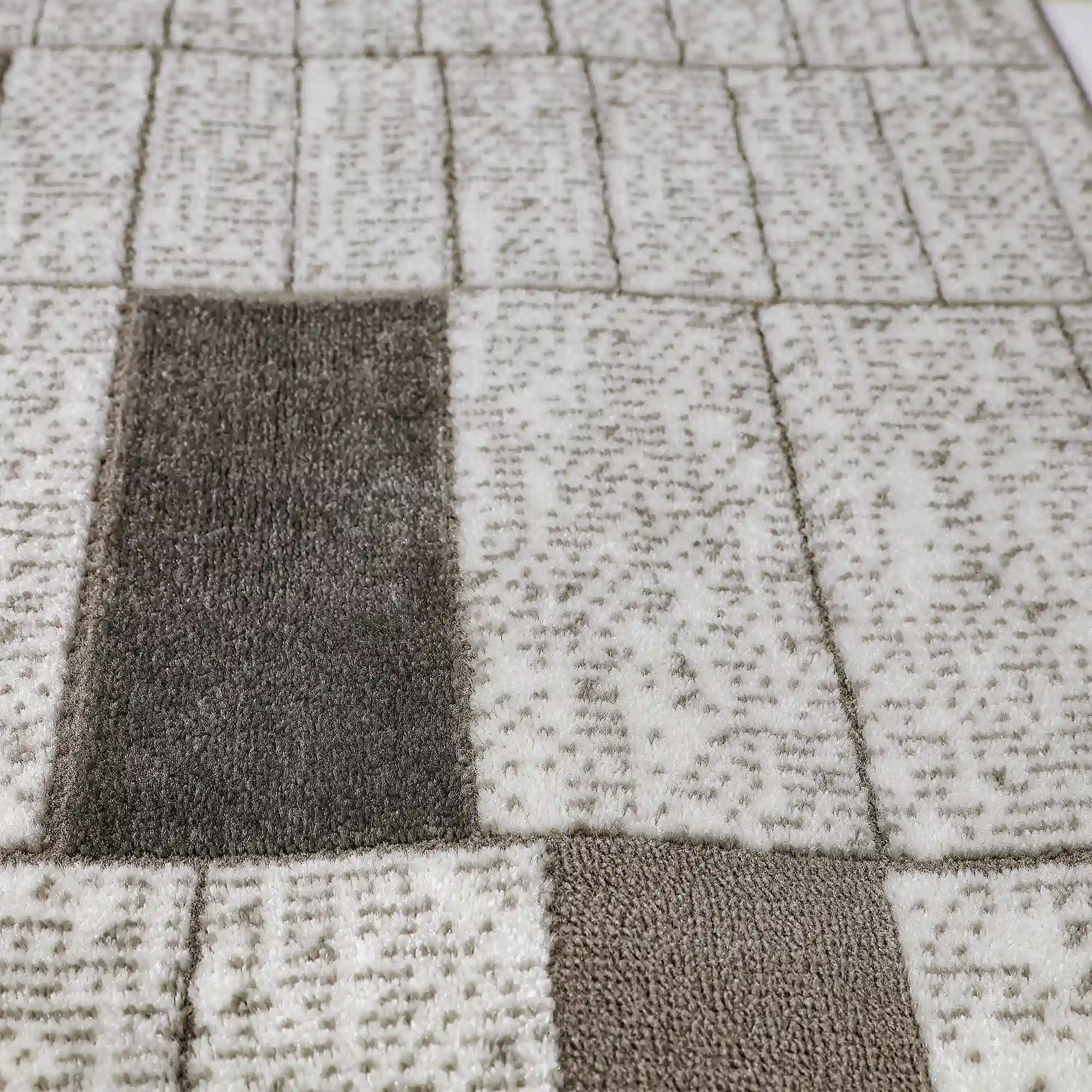 Dianya Minimal Grid Design Neutral Area Rug