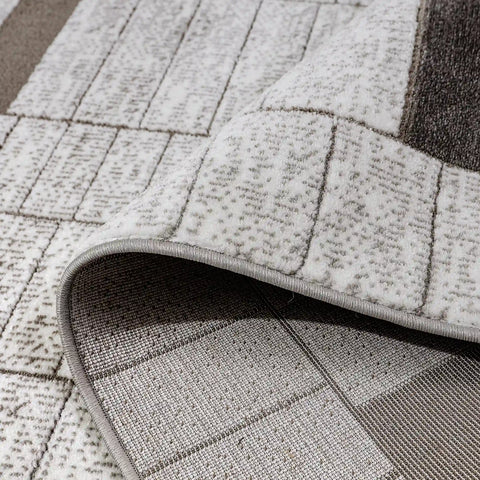 Dianya Minimal Grid Design Neutral Area Rug