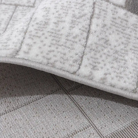 Dianya Minimal Grid Design Neutral Area Rug