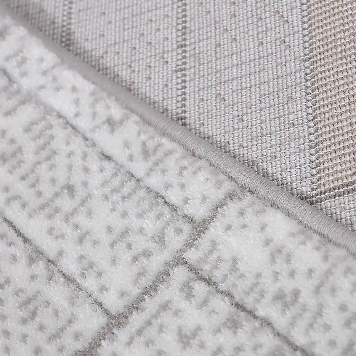 Dianya Minimal Grid Design Neutral Area Rug