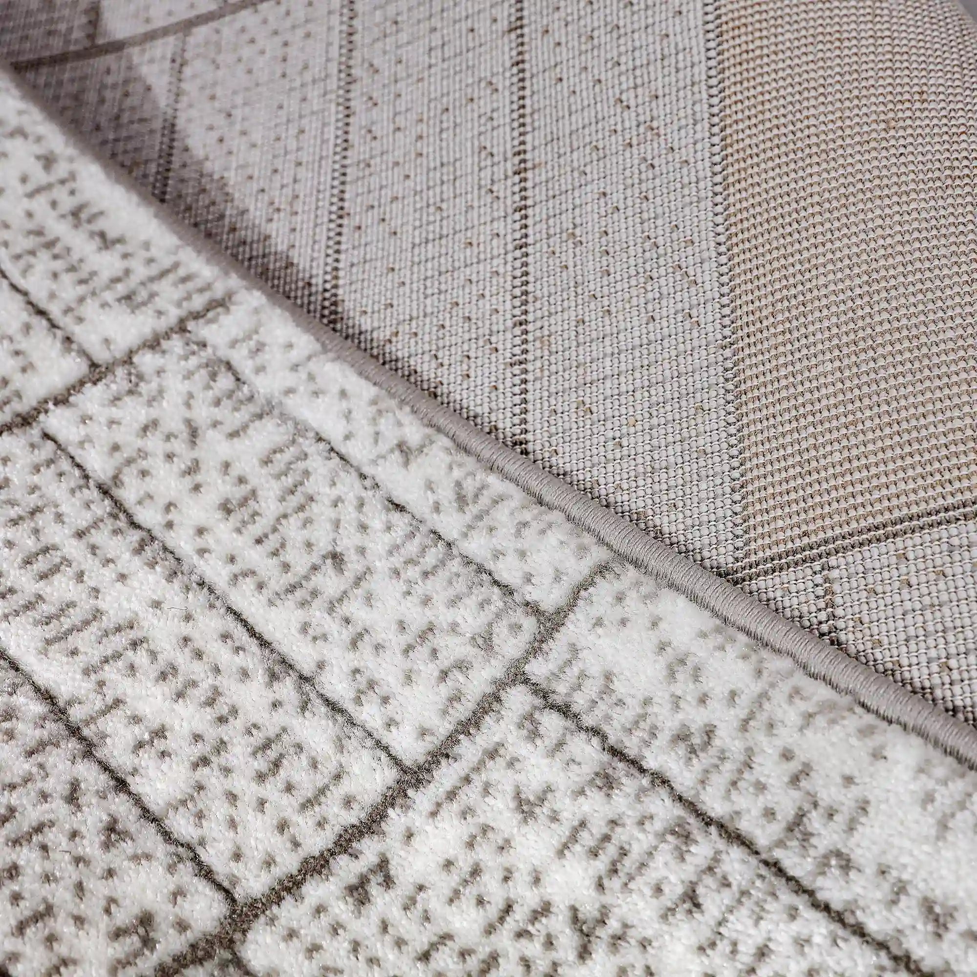 Dianya Minimal Grid Design Neutral Area Rug