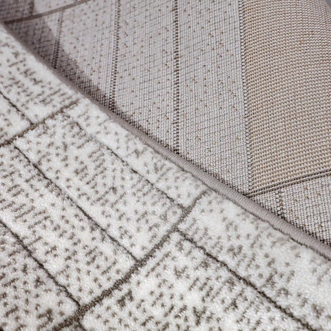 Dianya Minimal Grid Design Neutral Area Rug