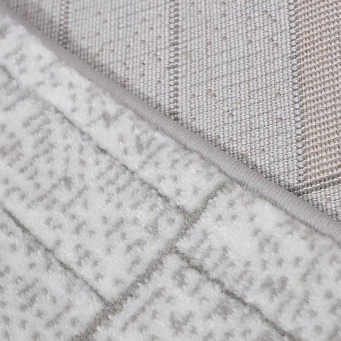 Dianya Minimal Grid Design Neutral Area Rug