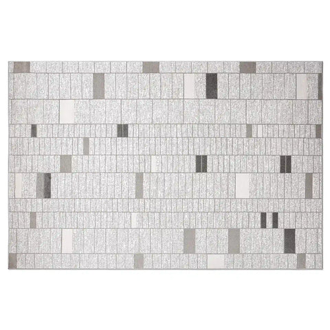 Dianya Minimal Grid Design Neutral Area Rug
