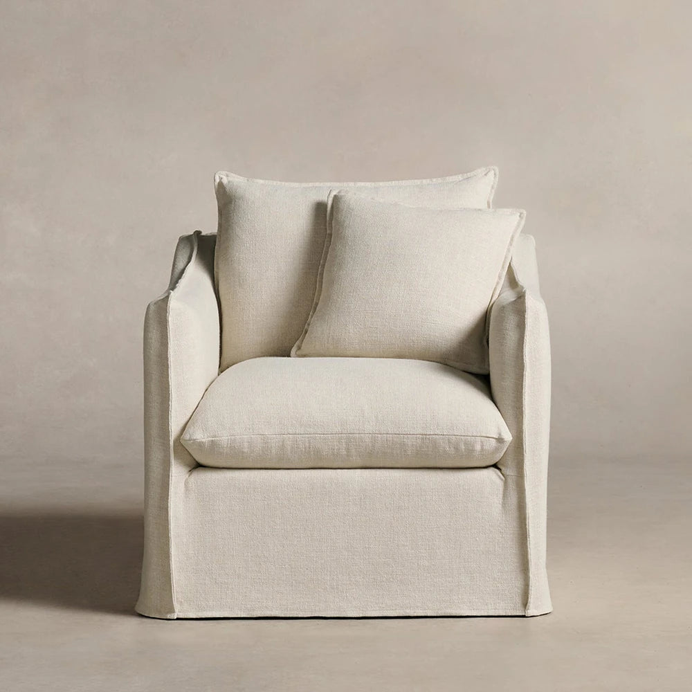 Dund Swivel Chair - Performance Linen Oyster