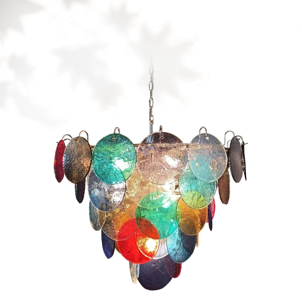 Vintage Murano 27.6″ Disks Chandelier