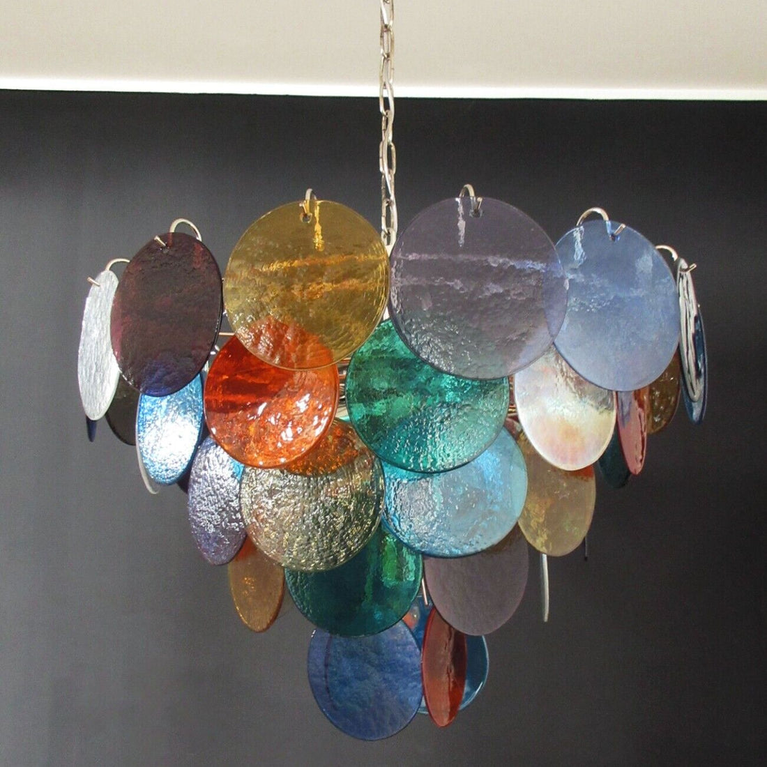 Vintage Murano 27.6″ Disks Chandelier