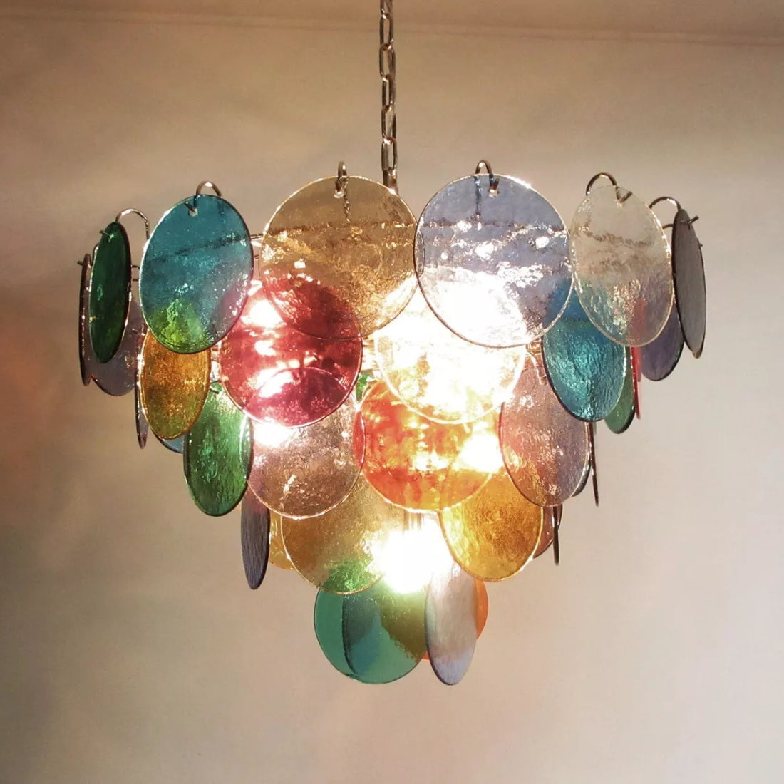 Vintage Murano 27.6″ Disks Chandelier