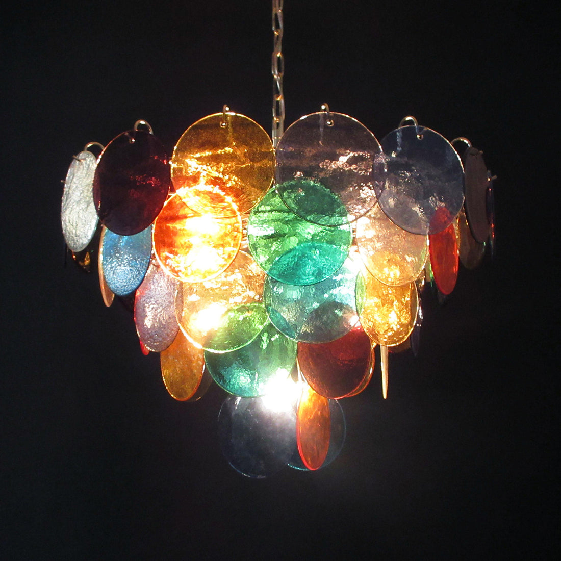 Vintage Murano 27.6″ Disks Chandelier