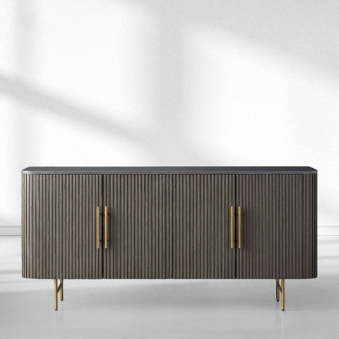 Finnley Wood Sideboard Marble Countertop Buffet Storage Cabinet Rural Entryways Cabinet