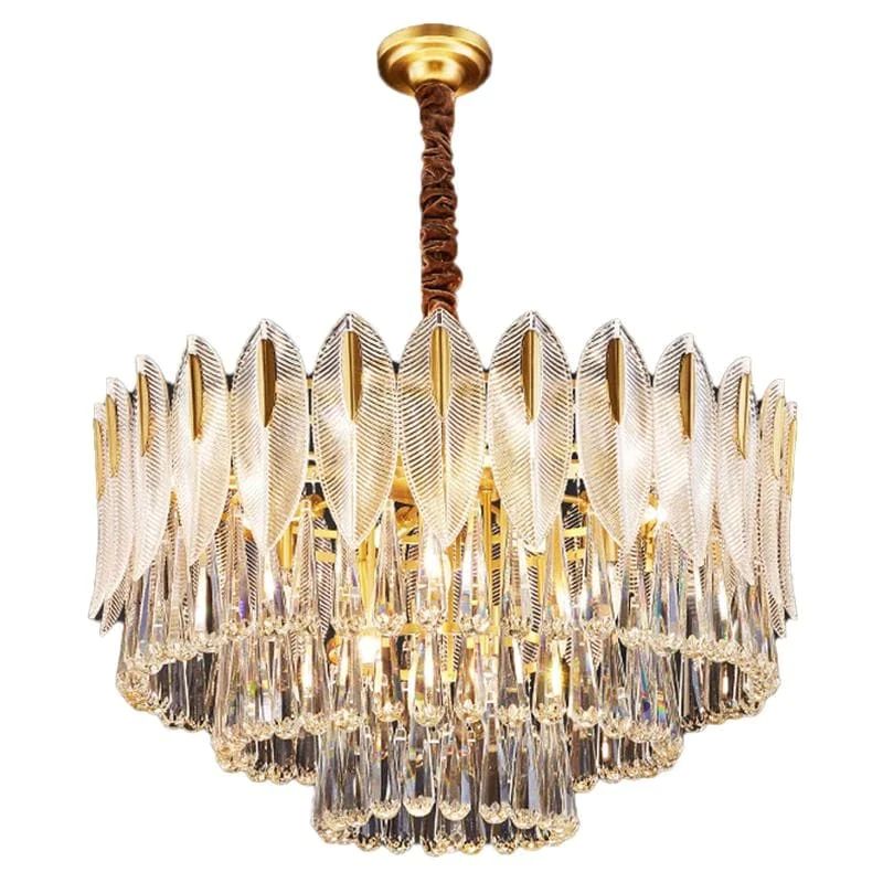 Housegent Flake 3-Tier Brass Crystal Chandelier