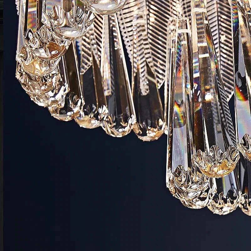 Housegent Flake 2-Tier Brass Crystal Chandelier