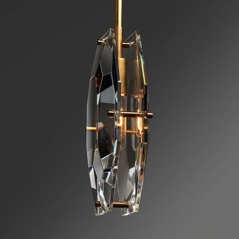 Housegent Modern Faceted Smoke Crystal Pendant Lighting 1 Light