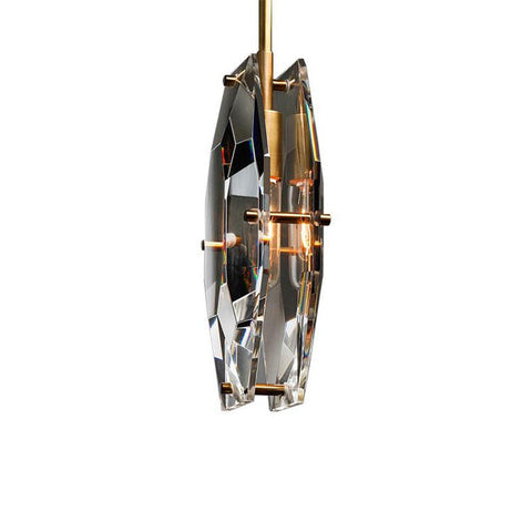 Housegent Modern Faceted Smoke Crystal Pendant Lighting 1 Light