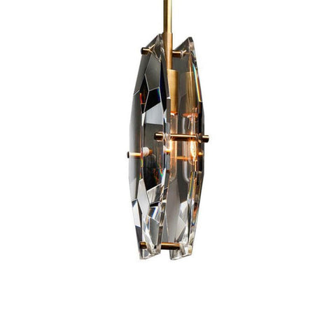 Frink Modern Faceted Smoke Crystal Pendant Light