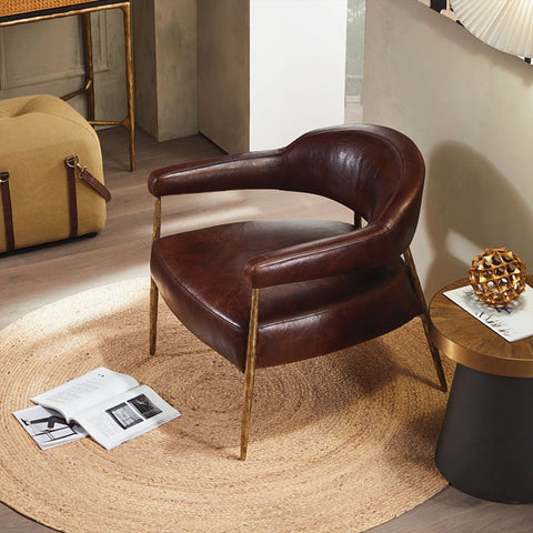 Giacometti semi-circular Leather Armchair