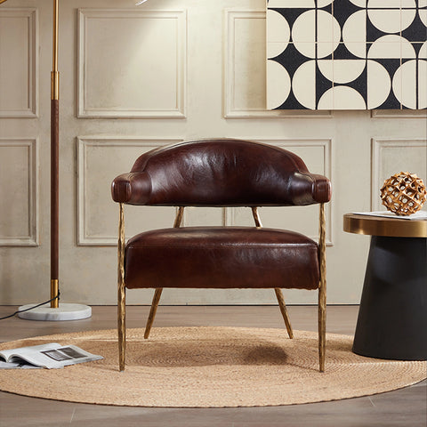 Giacometti semi-circular Leather Armchair